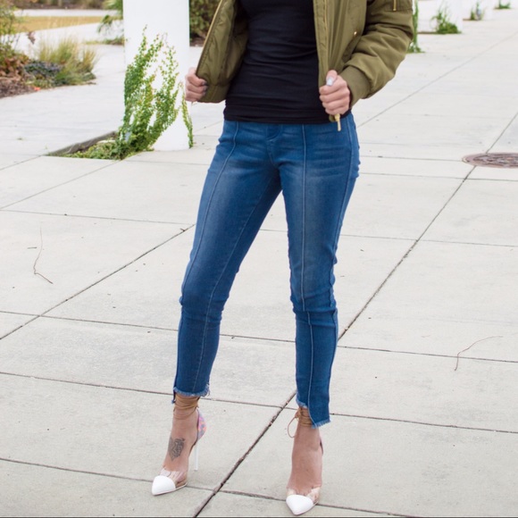 Denim - Frayed jeggings